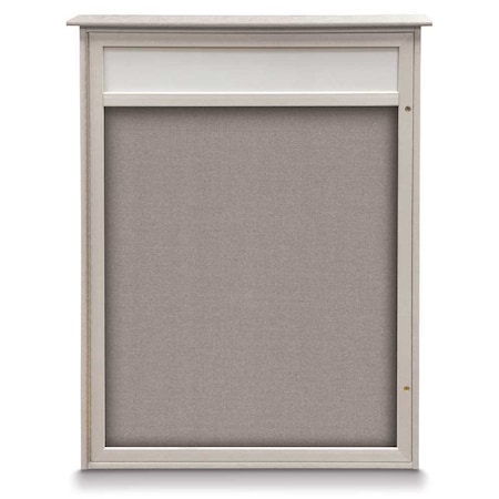 United Visual Products Double Door Enclosed Indoor Letterboard UV1142H-BLACK-GREYVL